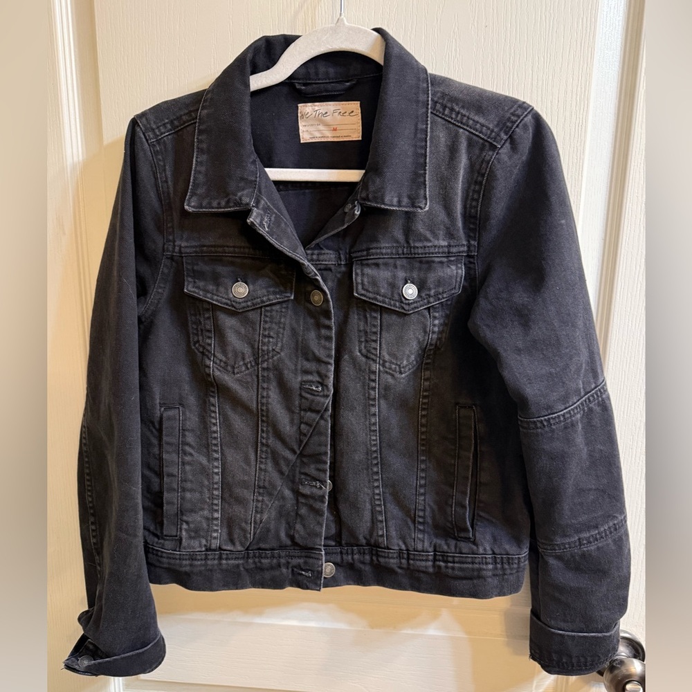 Free People Black Denim Jacket